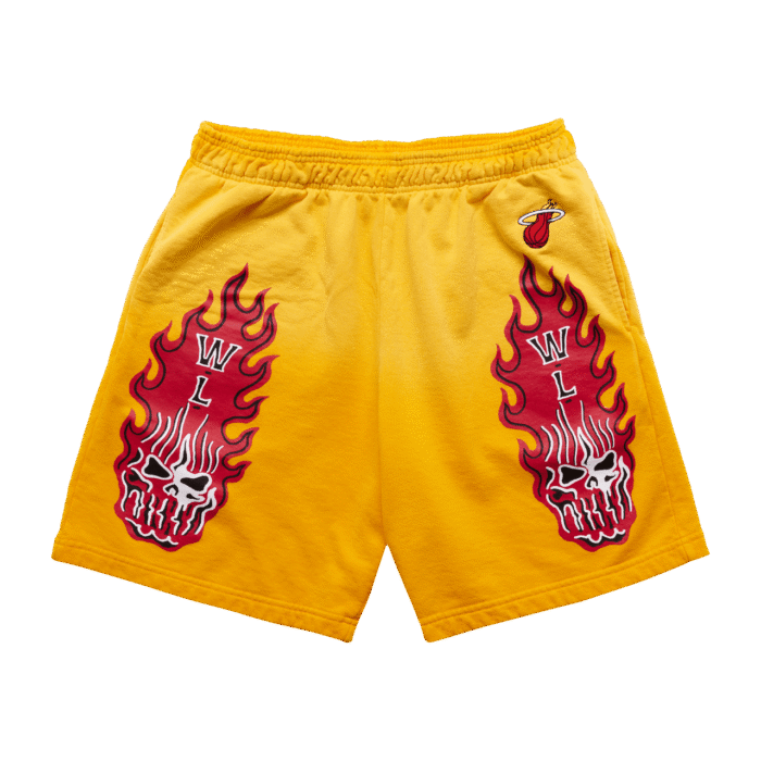 Warren Lotas Miami Heat Flaming Skull Shorts